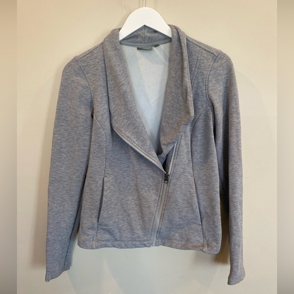 Athleta Jackets & Blazers - Athleta Gray City Limits Moto Jacket Size Small Asymmetrical Zip